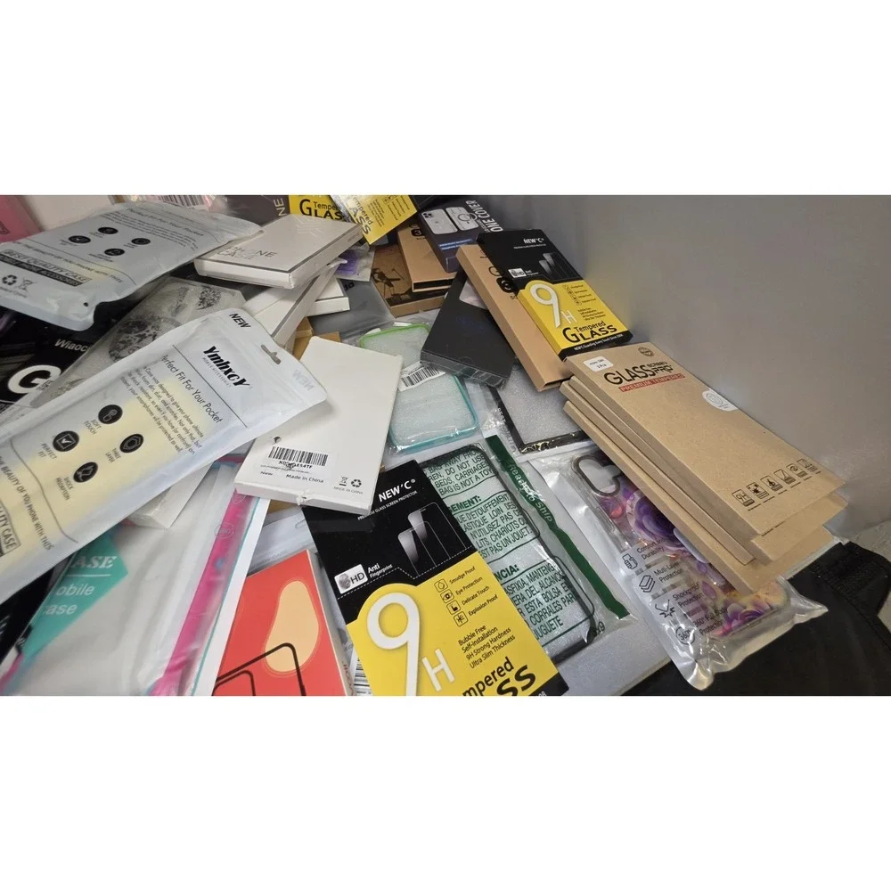 60 + Pc Bulk Phone Case Lot iPhone Samsung Mixed + Screen Protectors